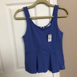 Express blue peplum tank NWT